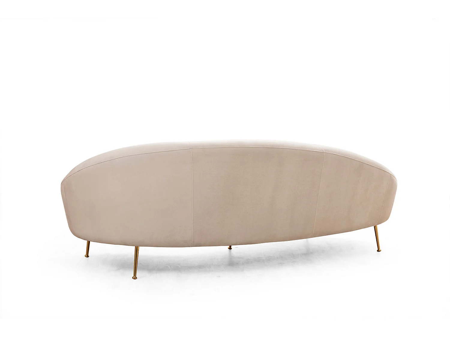 Canapé 3 places tissu beige arrondi coté droit Tazany 255cm