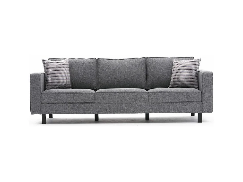 Canapé classique 3 places tissu gris Kalena 222cm