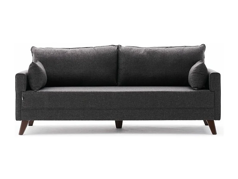 Canapé 3 places tissu gris foncé Kandy 208cm