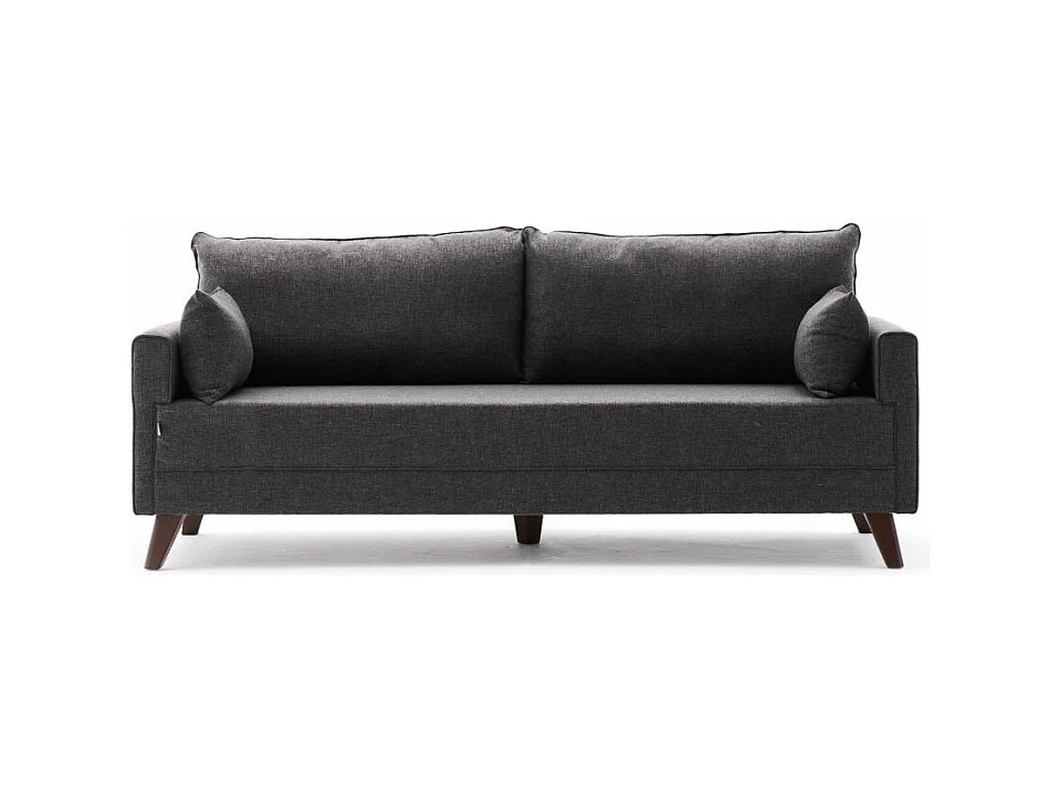 Canapé 3 places tissu gris foncé Kandy 208cm