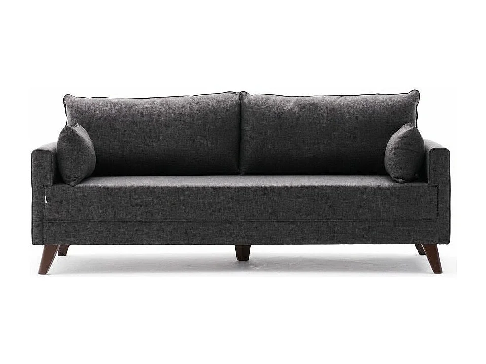 Canapé 3 places tissu gris foncé Kandy 208cm