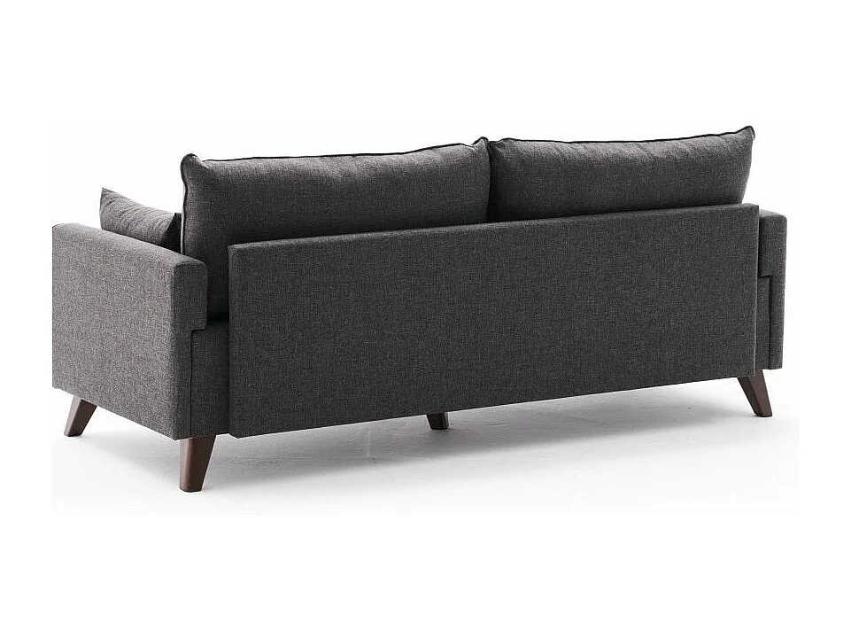 Canapé 3 places tissu gris foncé Kandy 208cm