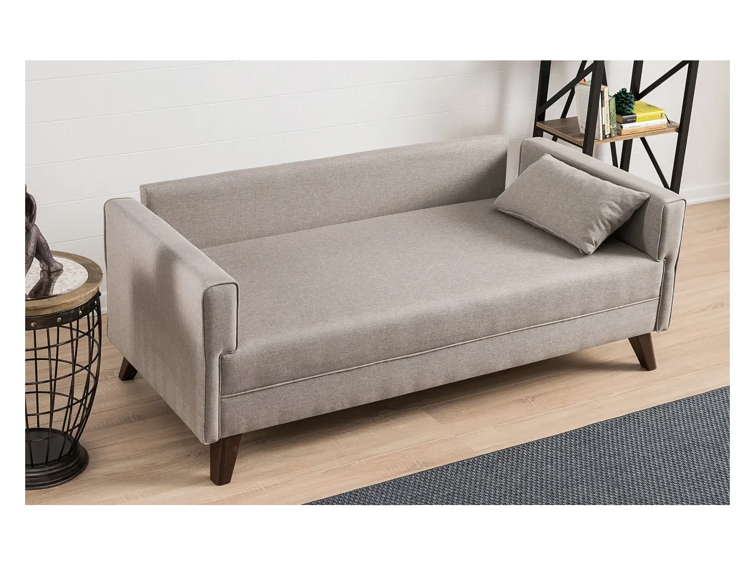 Petite canapé 2 places tissu beige Kandy 177cm