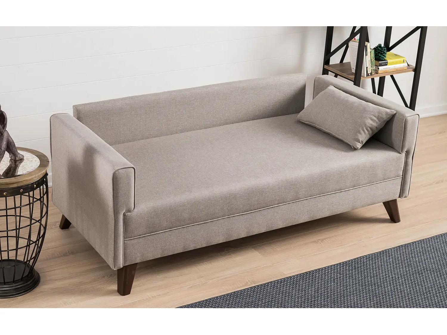 Petite canapé 2 places tissu beige Kandy 177cm