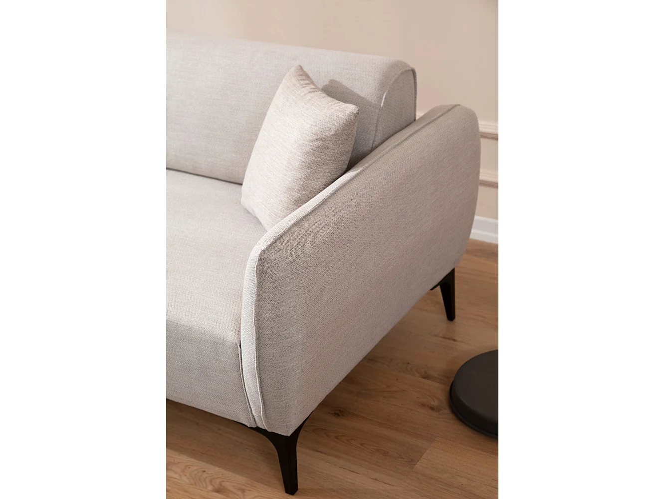 Canapé d'angle gauche tissu beige clair Bellano 270cm