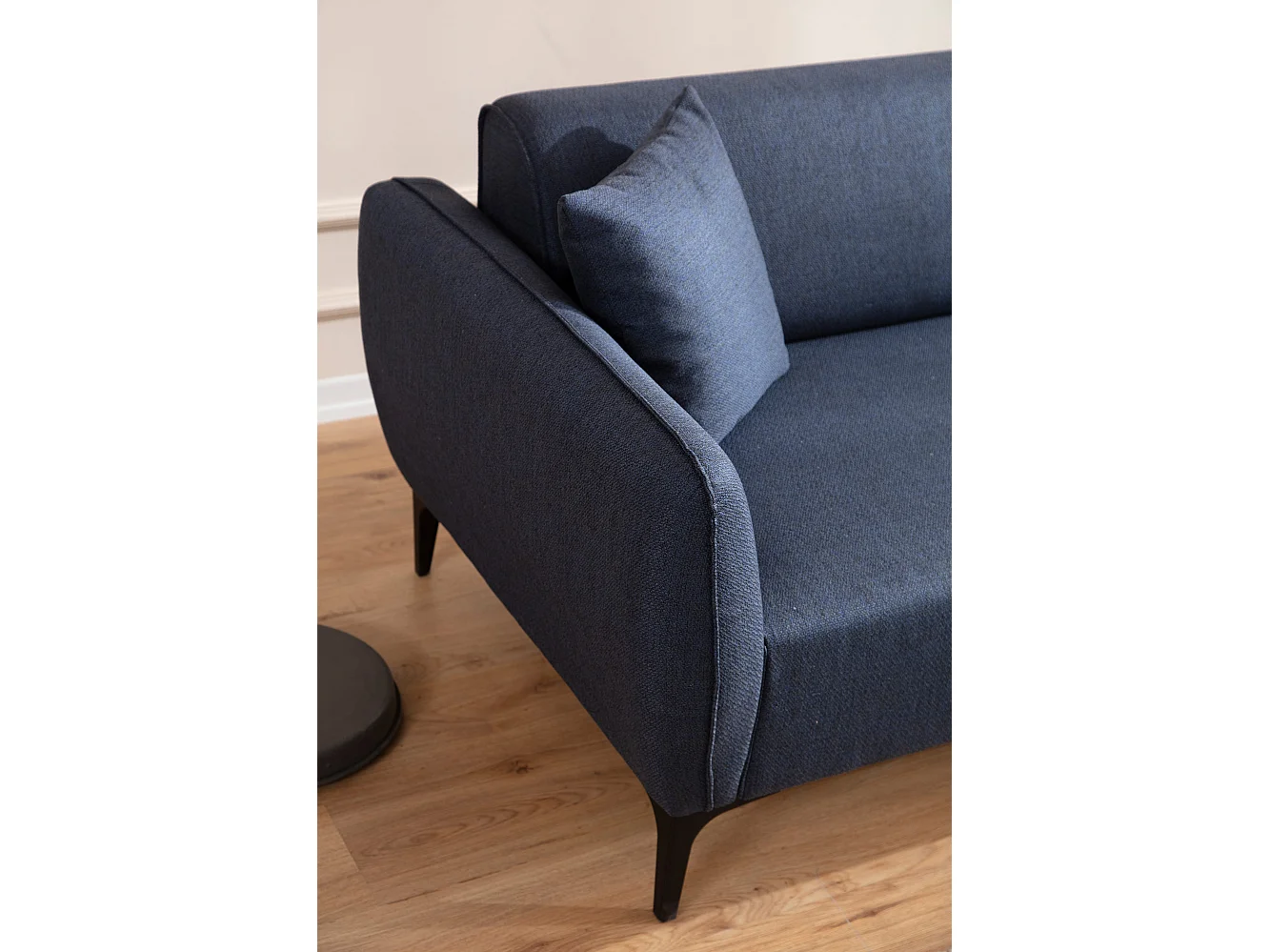 Canapé d'angle droit tissu bleu Bellano 270cm