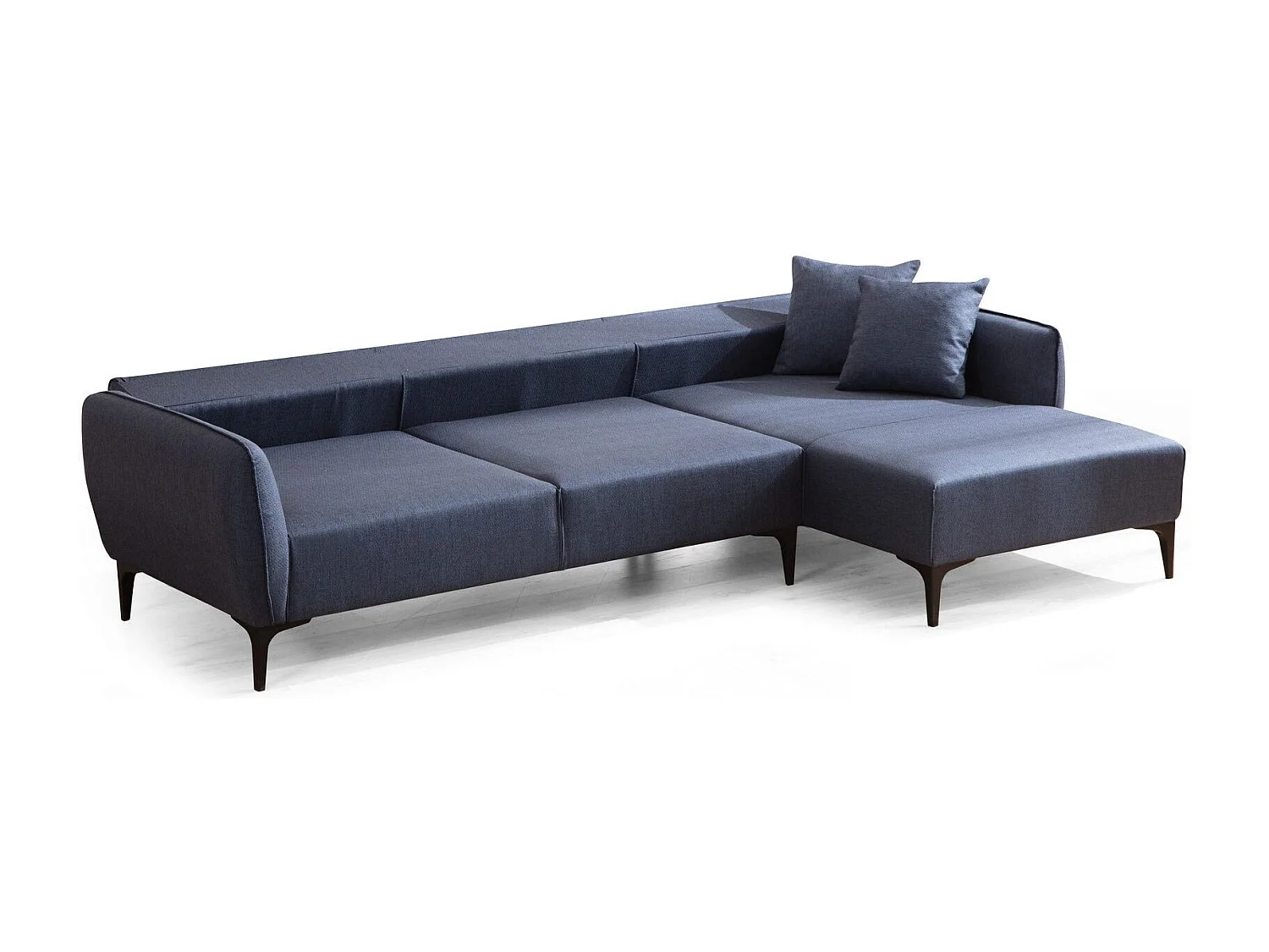 Canapé d'angle droit tissu bleu Bellano 270cm