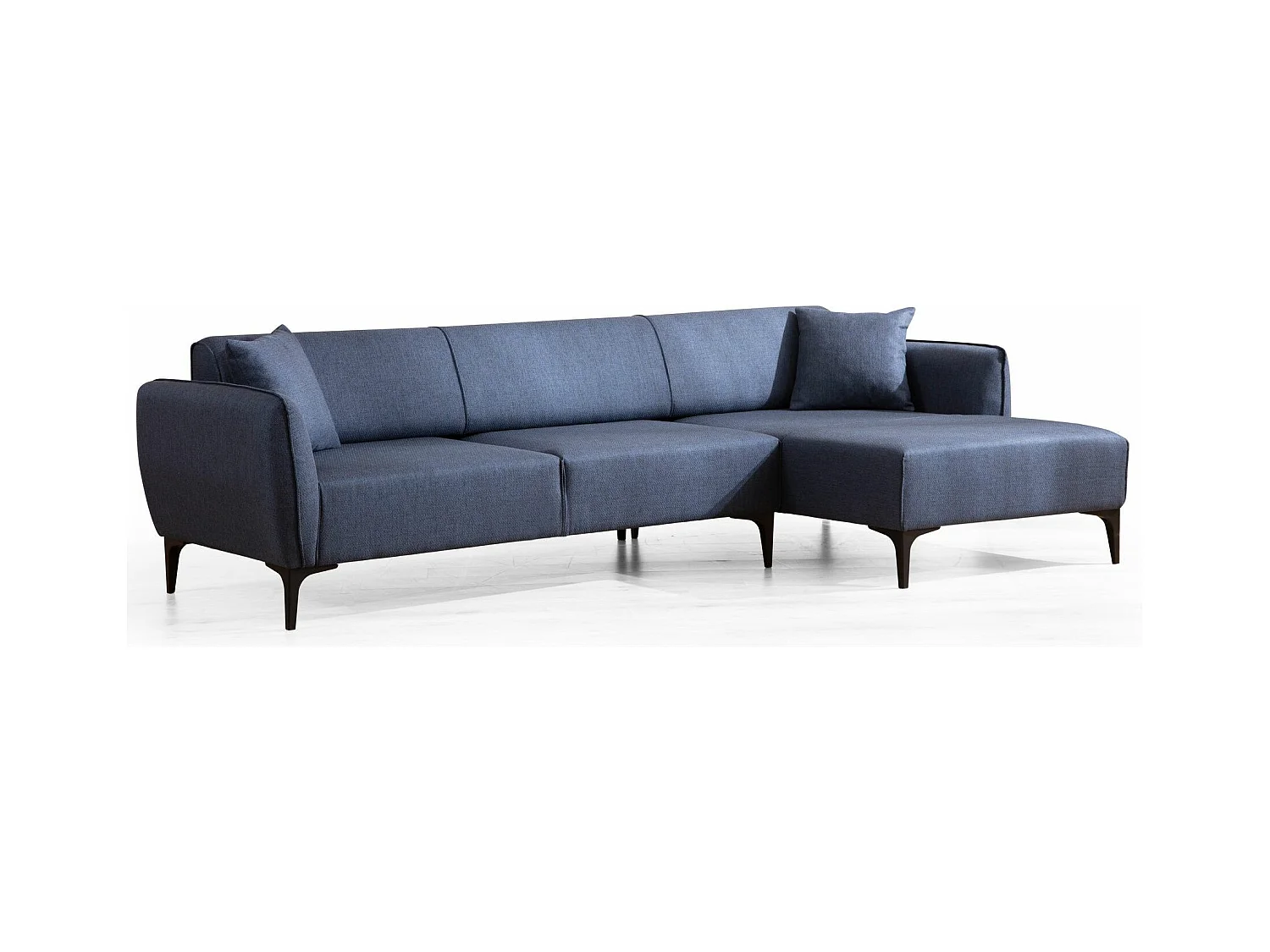 Canapé d'angle droit tissu bleu Bellano 270cm