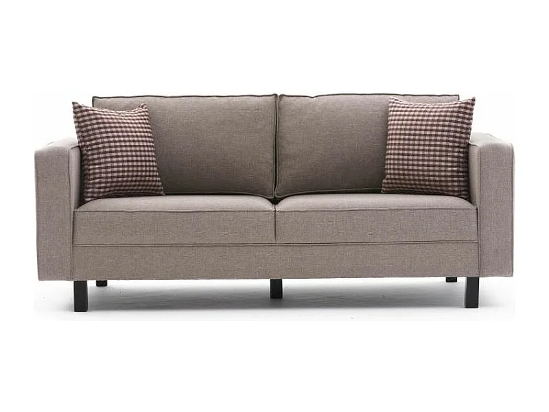 Canapé classique 2 places tissu lin beige clair Kalena 180cm