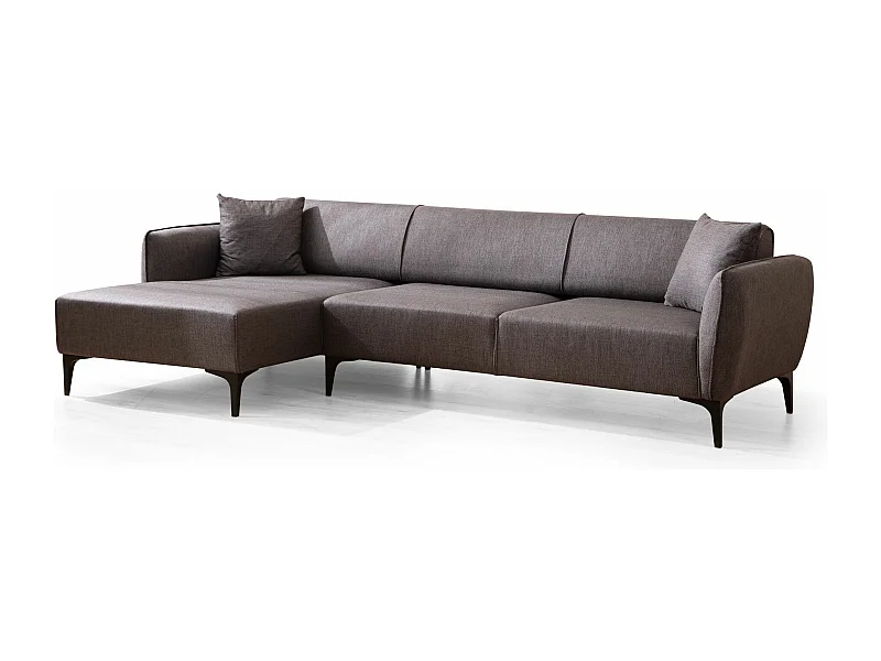 Canapé d'angle gauche tissu gris foncé Bellano 270cm