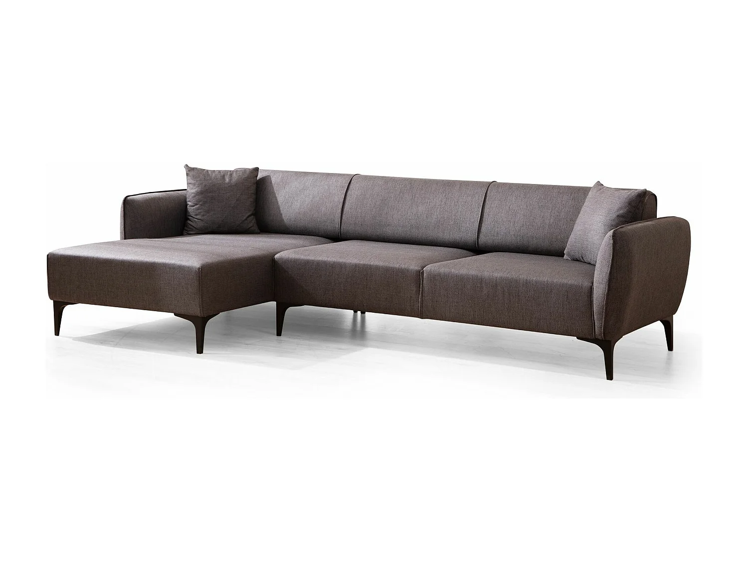 Canapé d'angle gauche tissu gris foncé Bellano 270cm