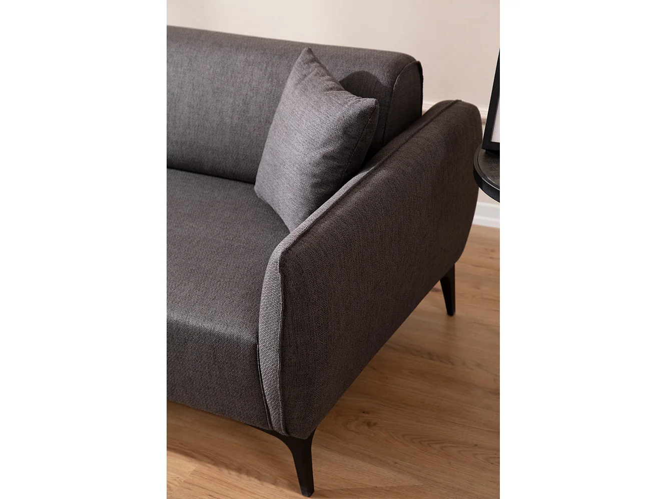Canapé d'angle gauche tissu gris foncé Bellano 270cm