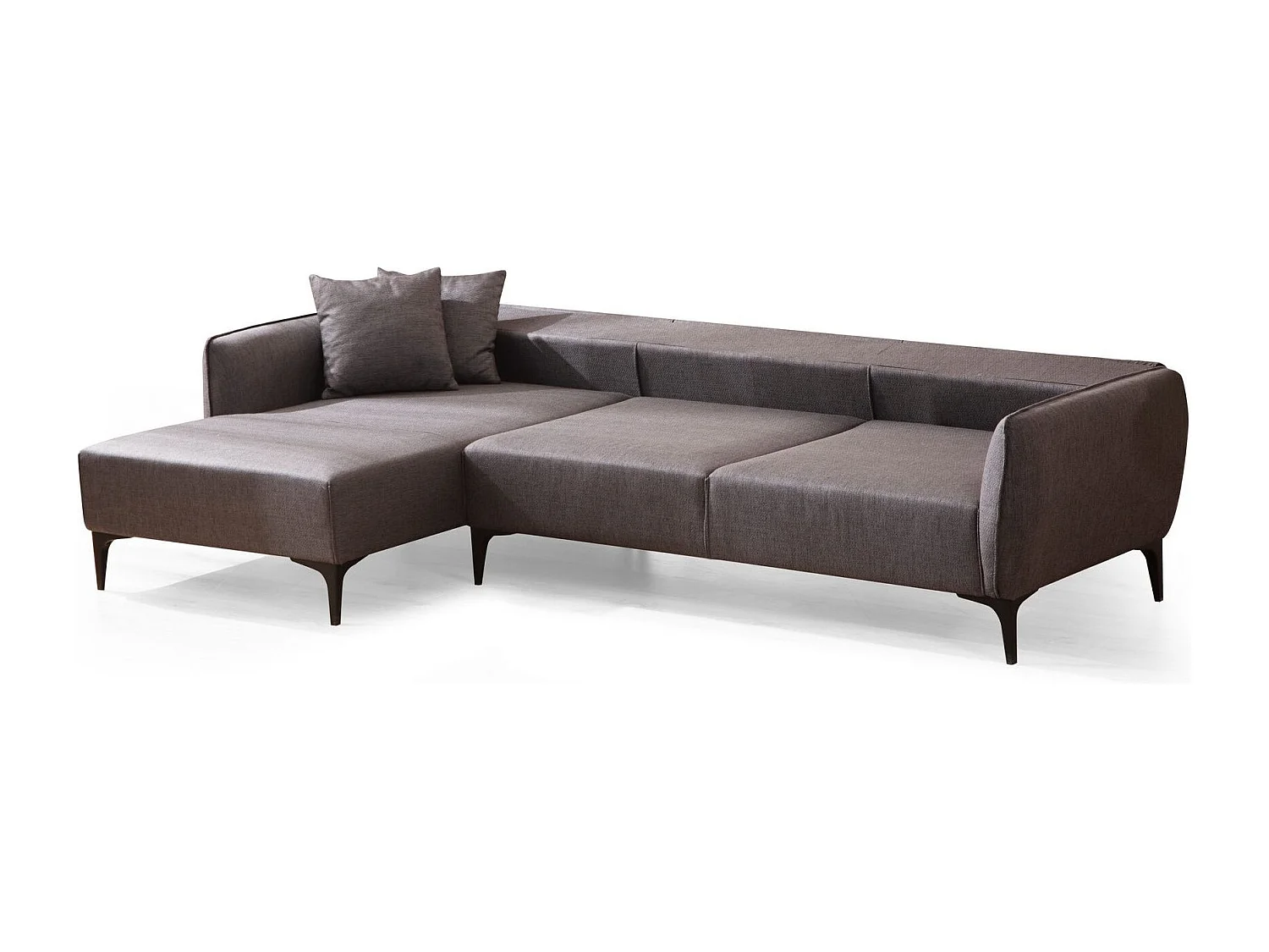 Canapé d'angle gauche tissu gris foncé Bellano 270cm