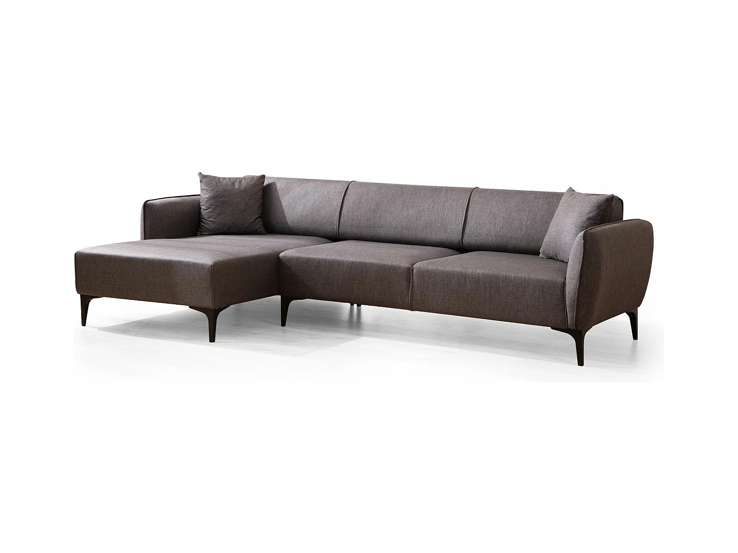 Canapé d'angle gauche tissu gris foncé Bellano 270cm
