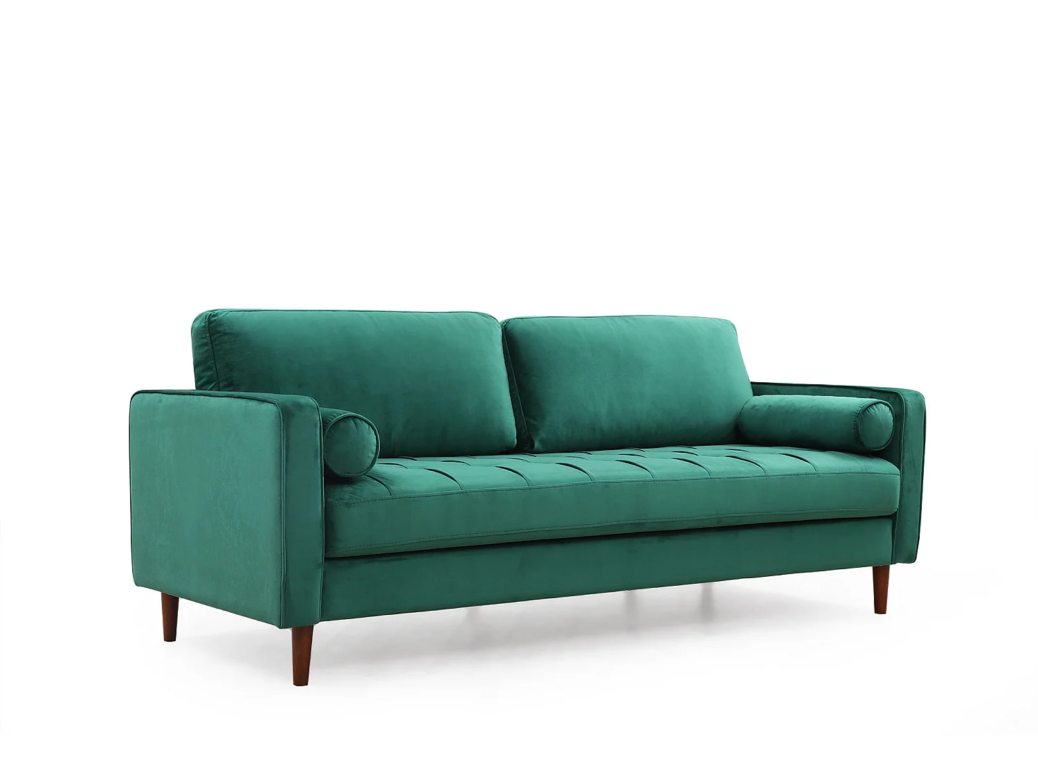 Canapé 3 places velours vert Romuza 215cm