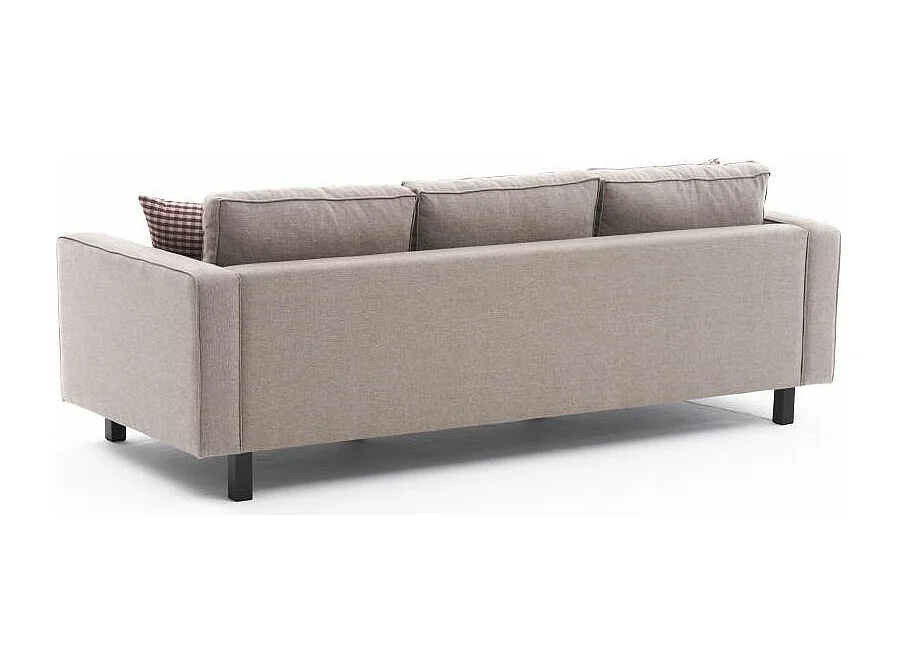 Canapé classique 3 places tissu lin beige clair Kalena 222cm