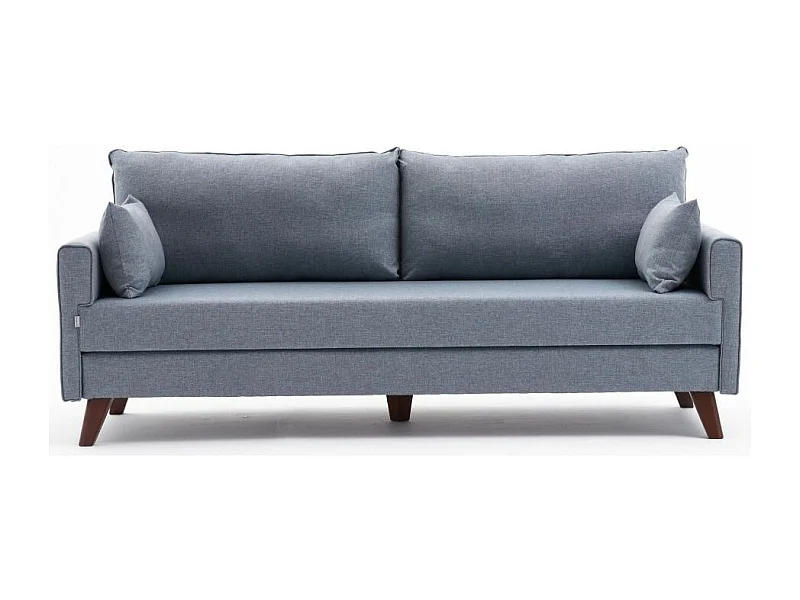 Kandy lichtblauwe stoffen 3-zits slaapbank 208 cm