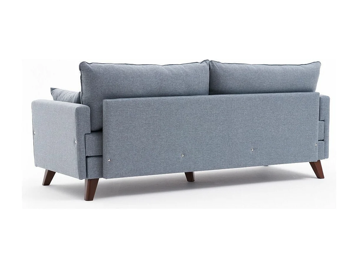 Canapé convertible 3 places tissu bleu clair Kandy 208cm