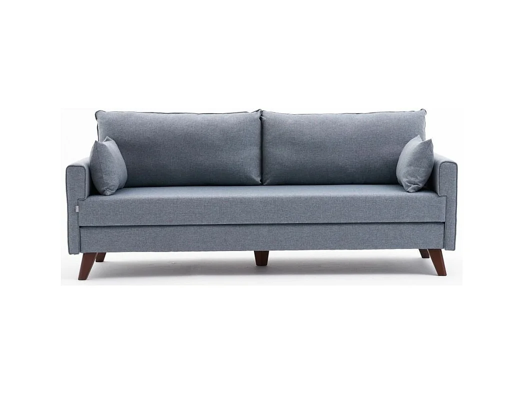 Canapé convertible 3 places tissu bleu clair Kandy 208cm
