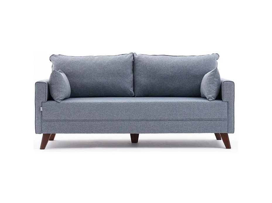 Petite canapé 2 places tissu bleu Kandy 177cm