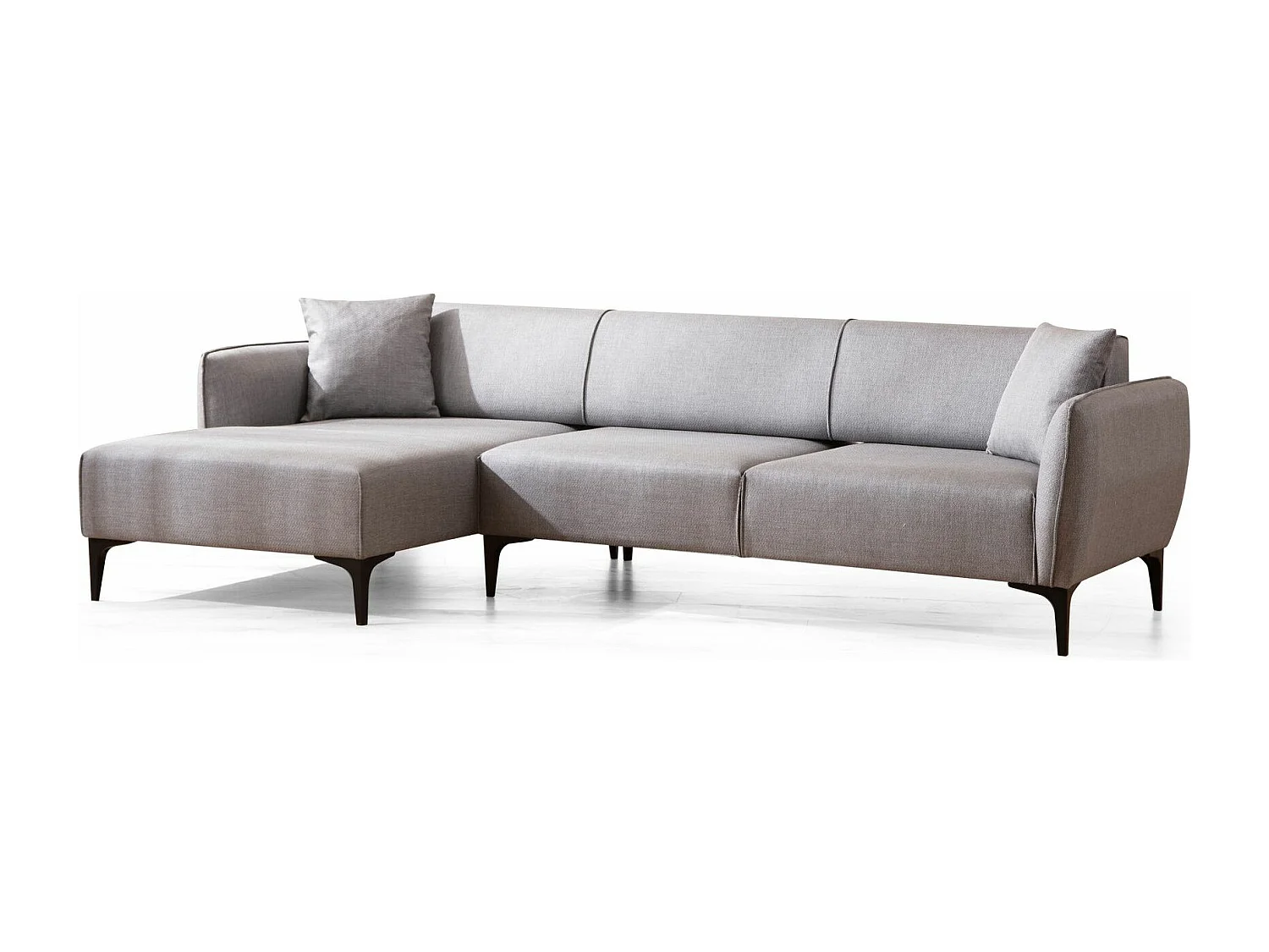 Canapé d'angle gauche tissu gris clair Bellano 270cm