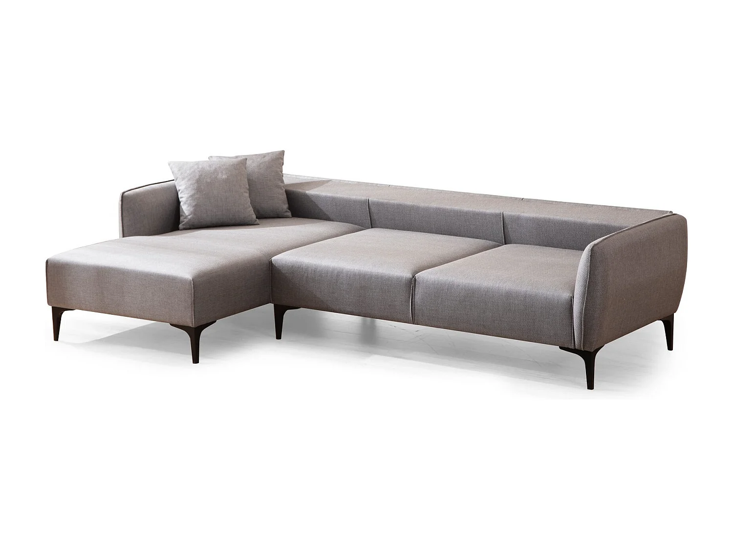 Canapé d'angle gauche tissu gris clair Bellano 270cm