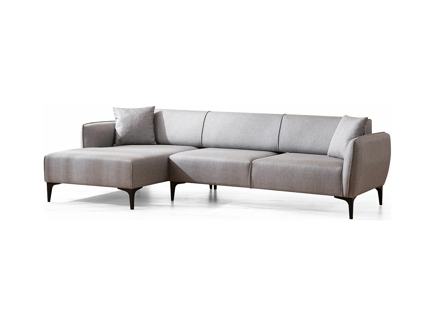 Canapé d'angle gauche tissu gris clair Bellano 270cm