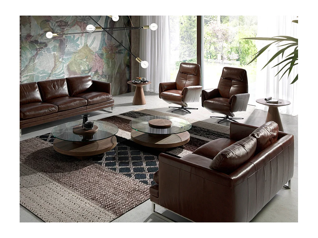 Canapé cuir 2 places Kora-Cuir Piel café