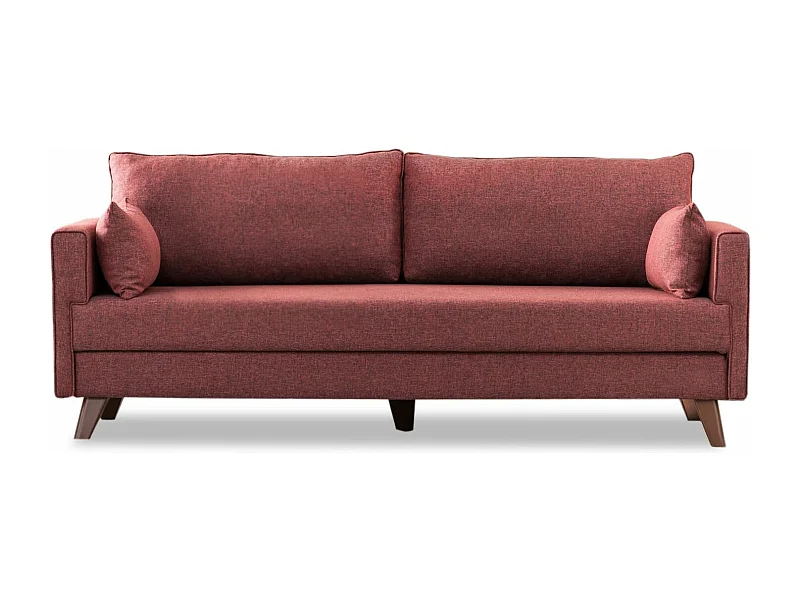 Canapé 3 places tissu bordeaux Kandy 208cm