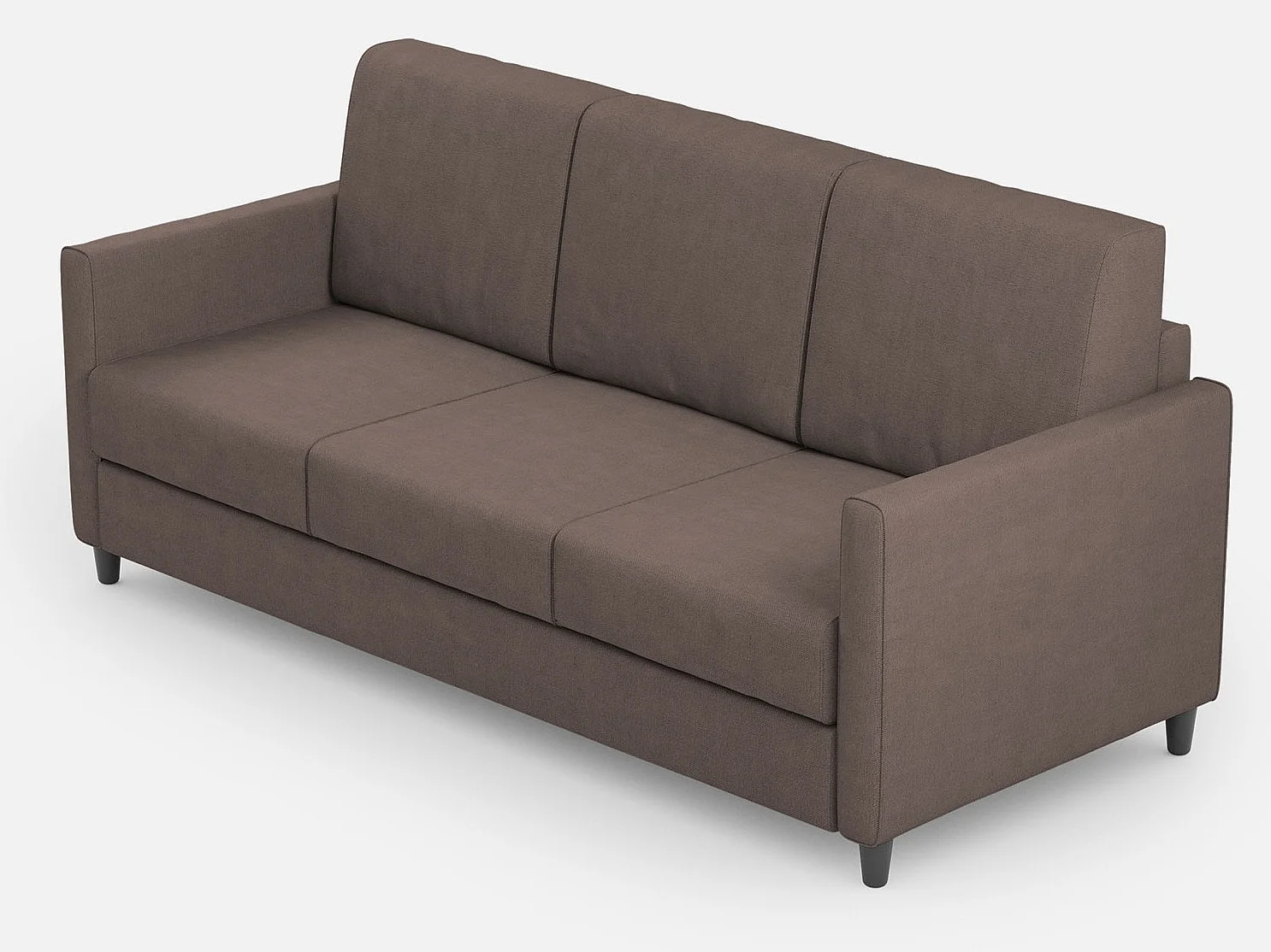 Canapé droit moderne italien tissu marron Korane - 3 tailles-Taille 198 cm