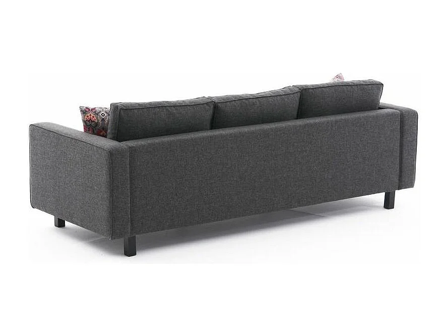 Canapé classique 3 places tissu lin anthracite Kalena 222cm