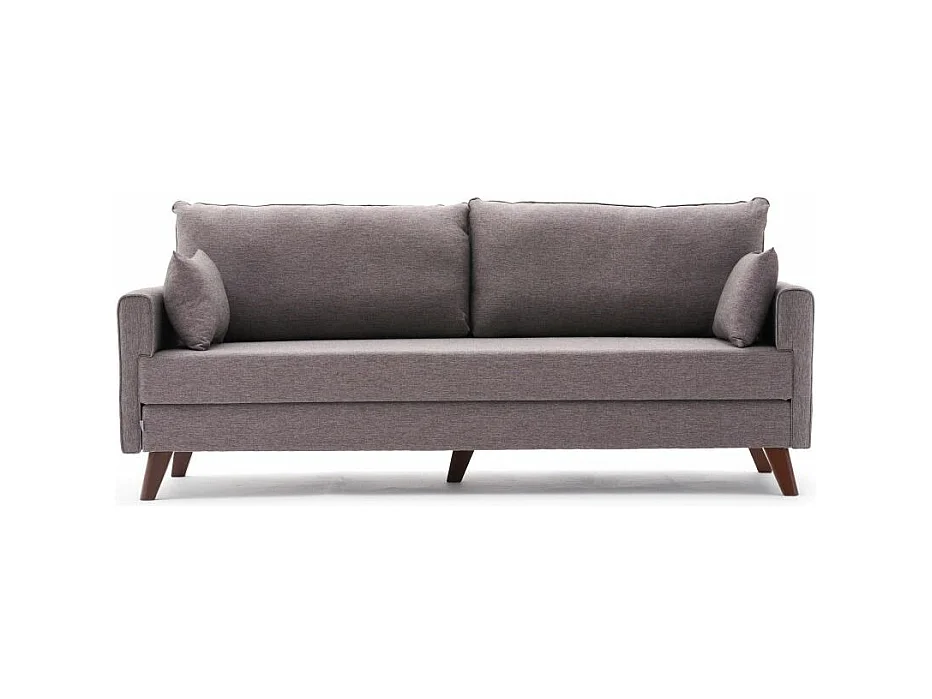 Canapé convertible 3 places tissu marron clair Kandy 208cm