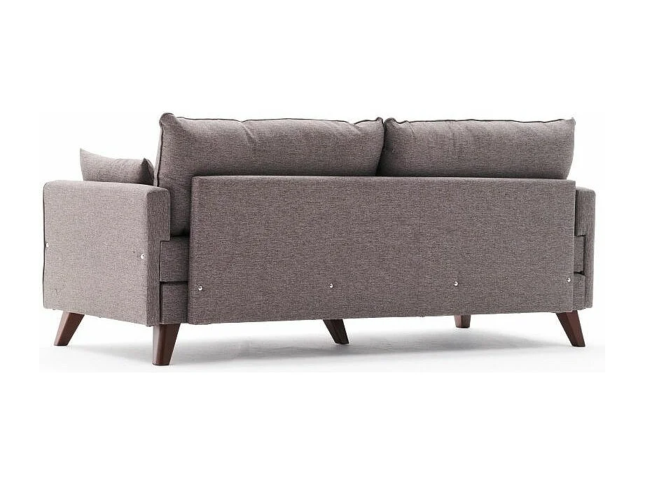 Canapé convertible 3 places tissu marron clair Kandy 208cm
