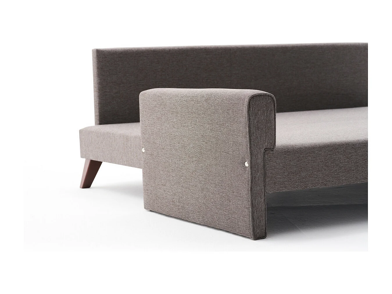 Canapé convertible 3 places tissu marron clair Kandy 208cm