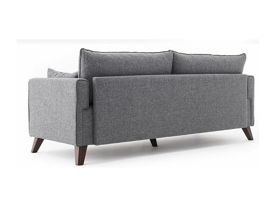 Canapé 3 places tissu gris Kandy 208cm