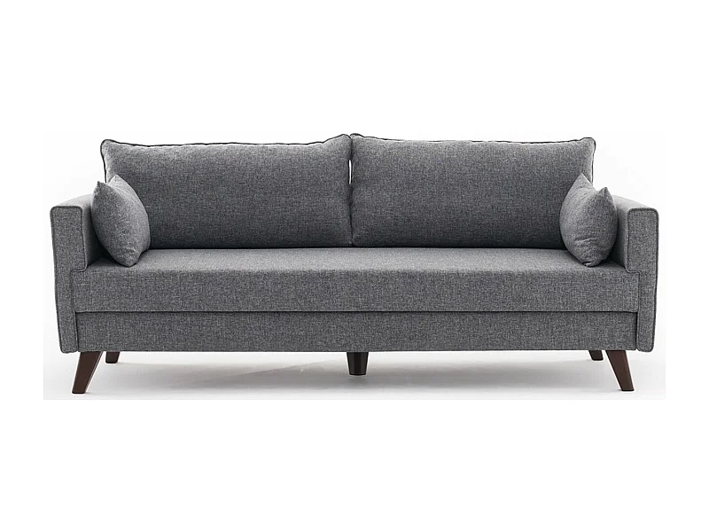 Canapé 3 places tissu gris Kandy 208cm