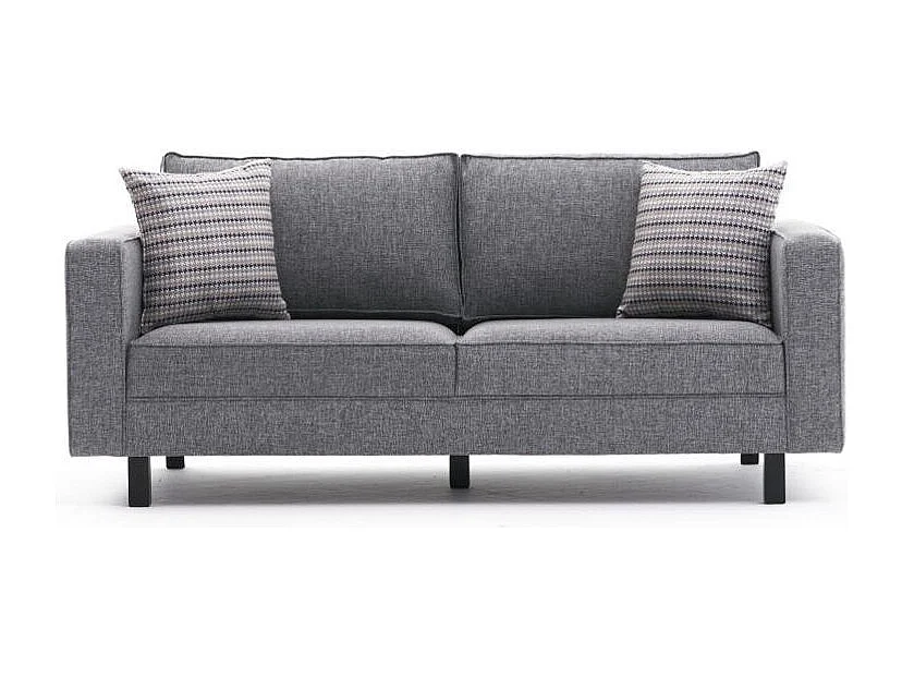 Canapé classique 2 places tissu lin gris Kalena 180cm