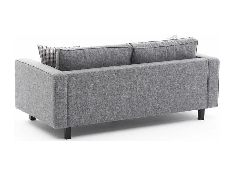 Canapé classique 2 places tissu lin gris Kalena 180cm