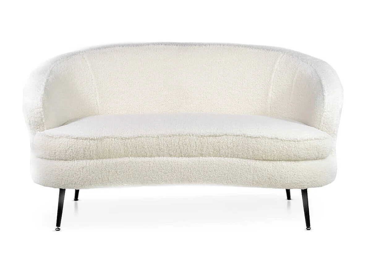 Canapé design en laine à bouclettes blanc cassé Oreklo