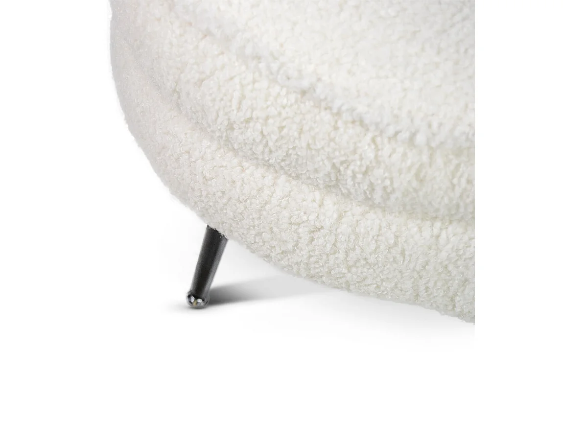 Canapé design en laine à bouclettes blanc cassé Oreklo