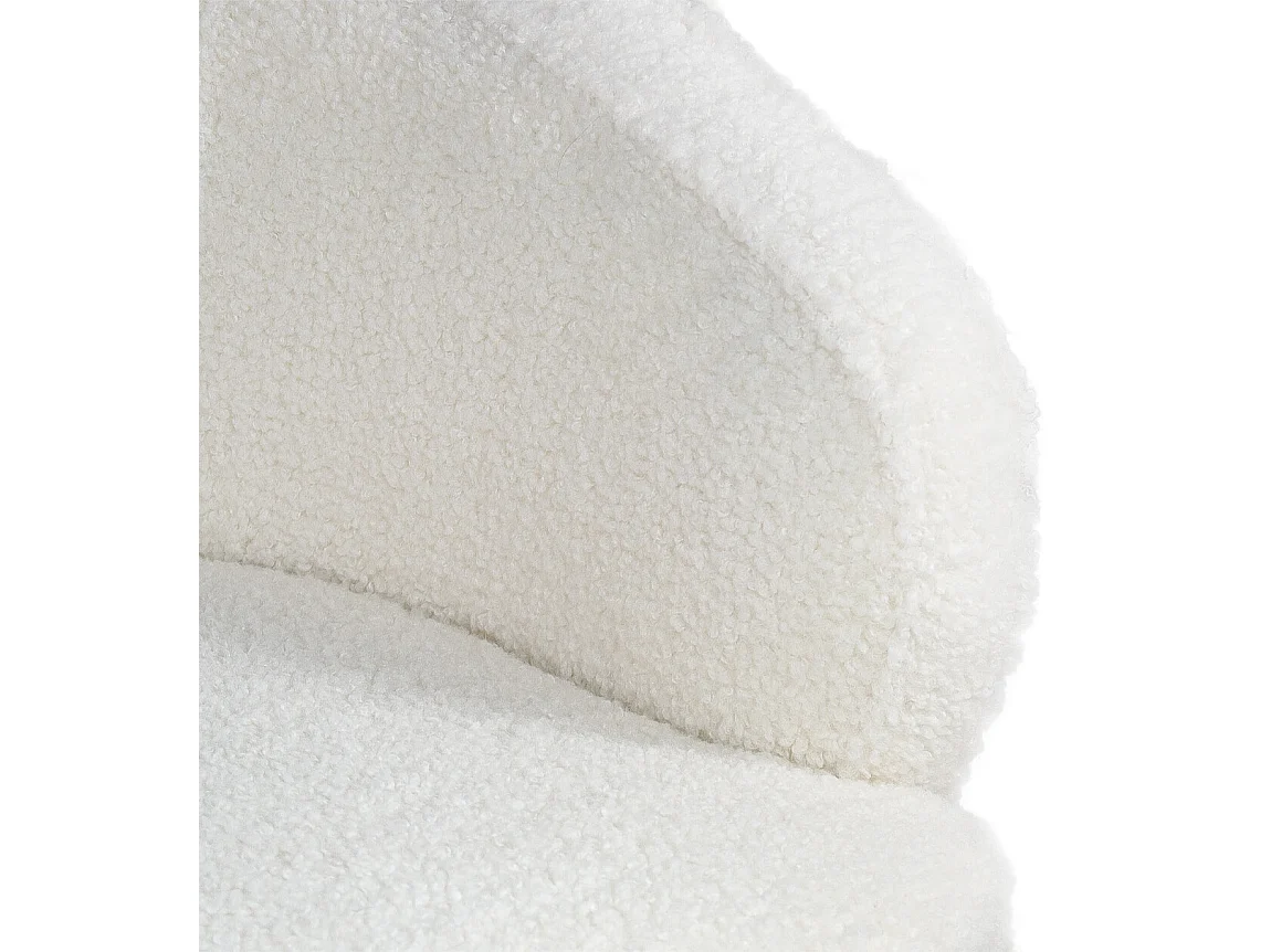 Canapé design en laine à bouclettes blanc cassé Oreklo