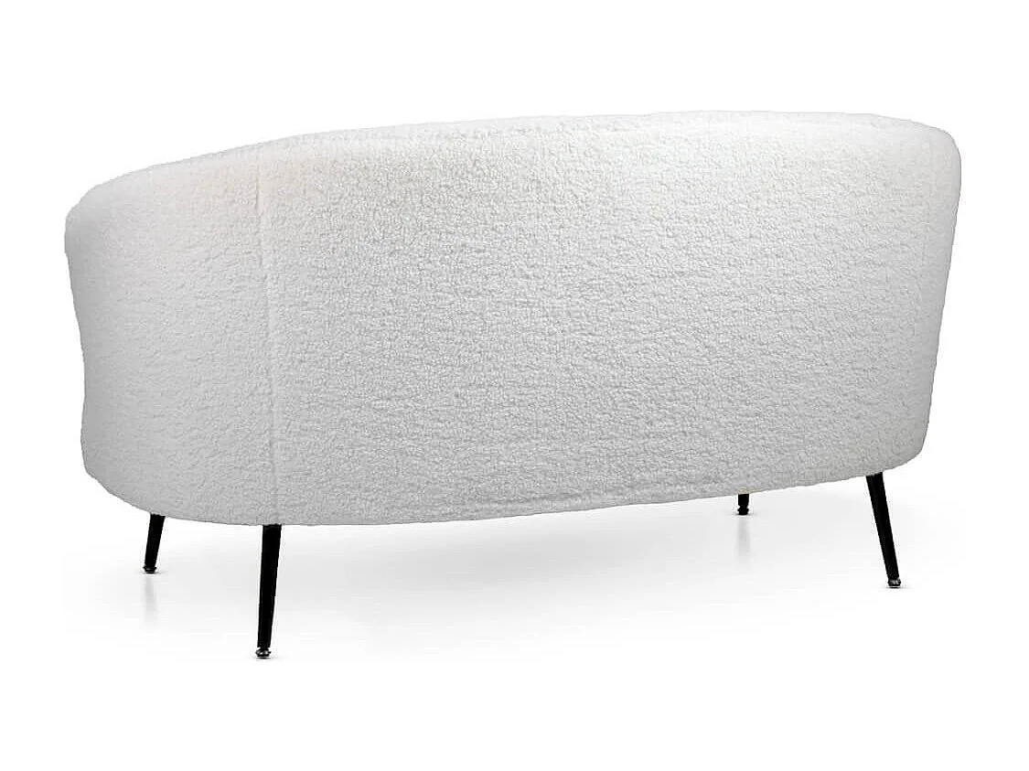 Canapé design en laine à bouclettes blanc cassé Oreklo