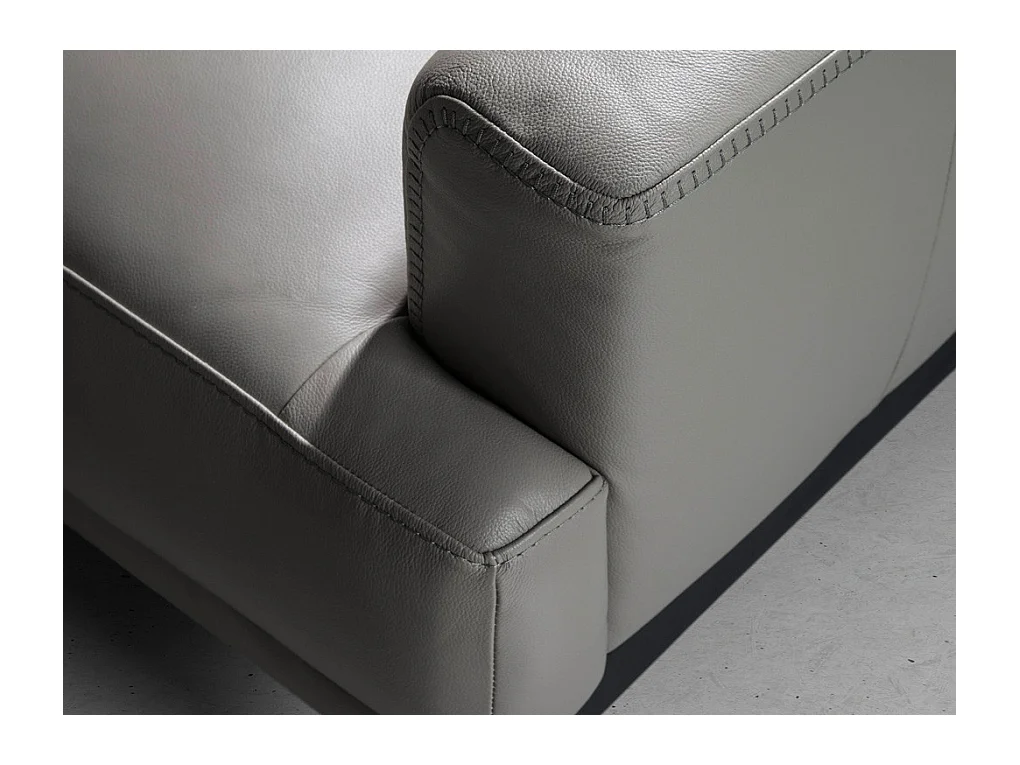 Canapé 2 places cuir et pieds acier noir inoxydable noir Yaro-Cuir Piel blanc