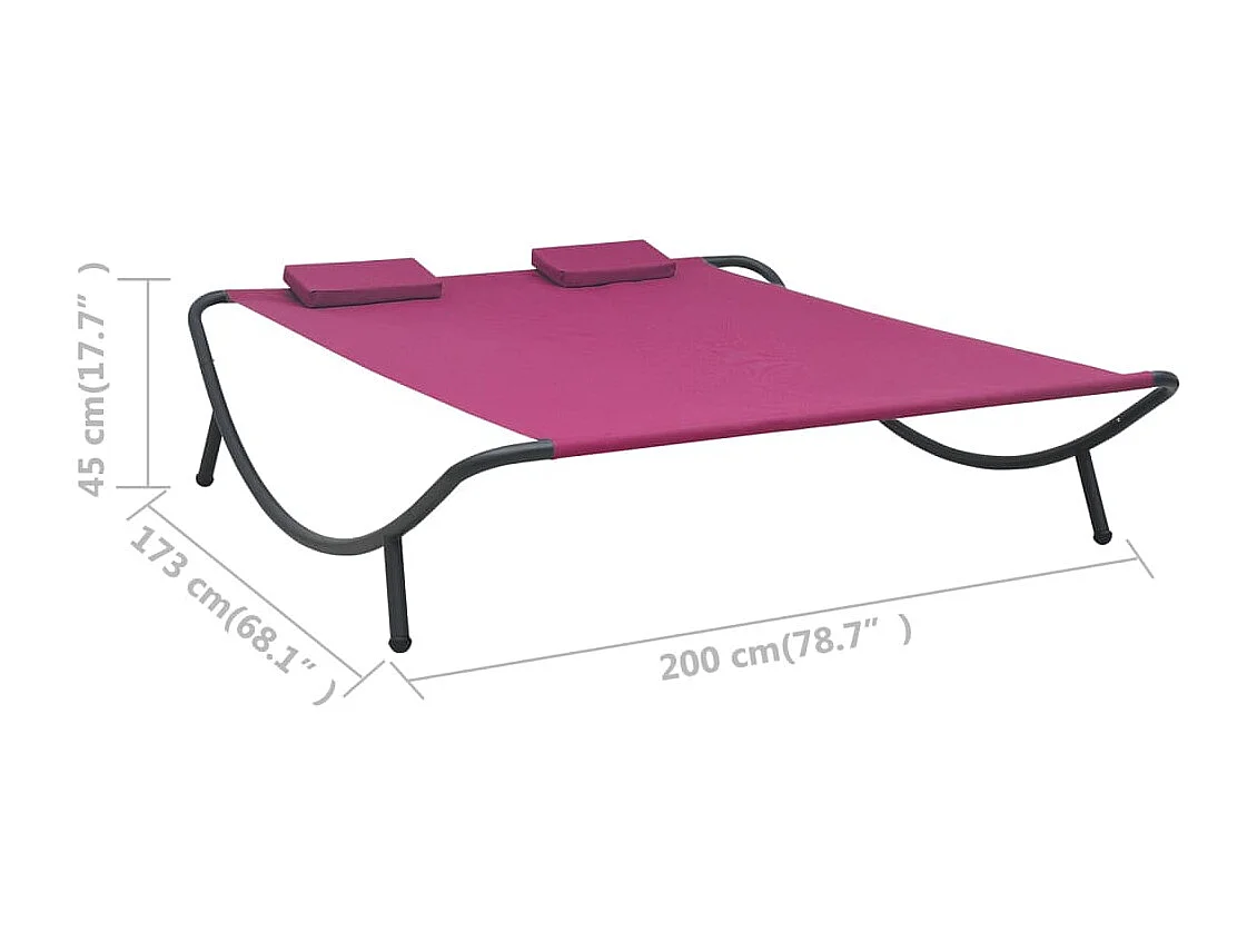 Lit de repos d'extérieur Tissu Rose