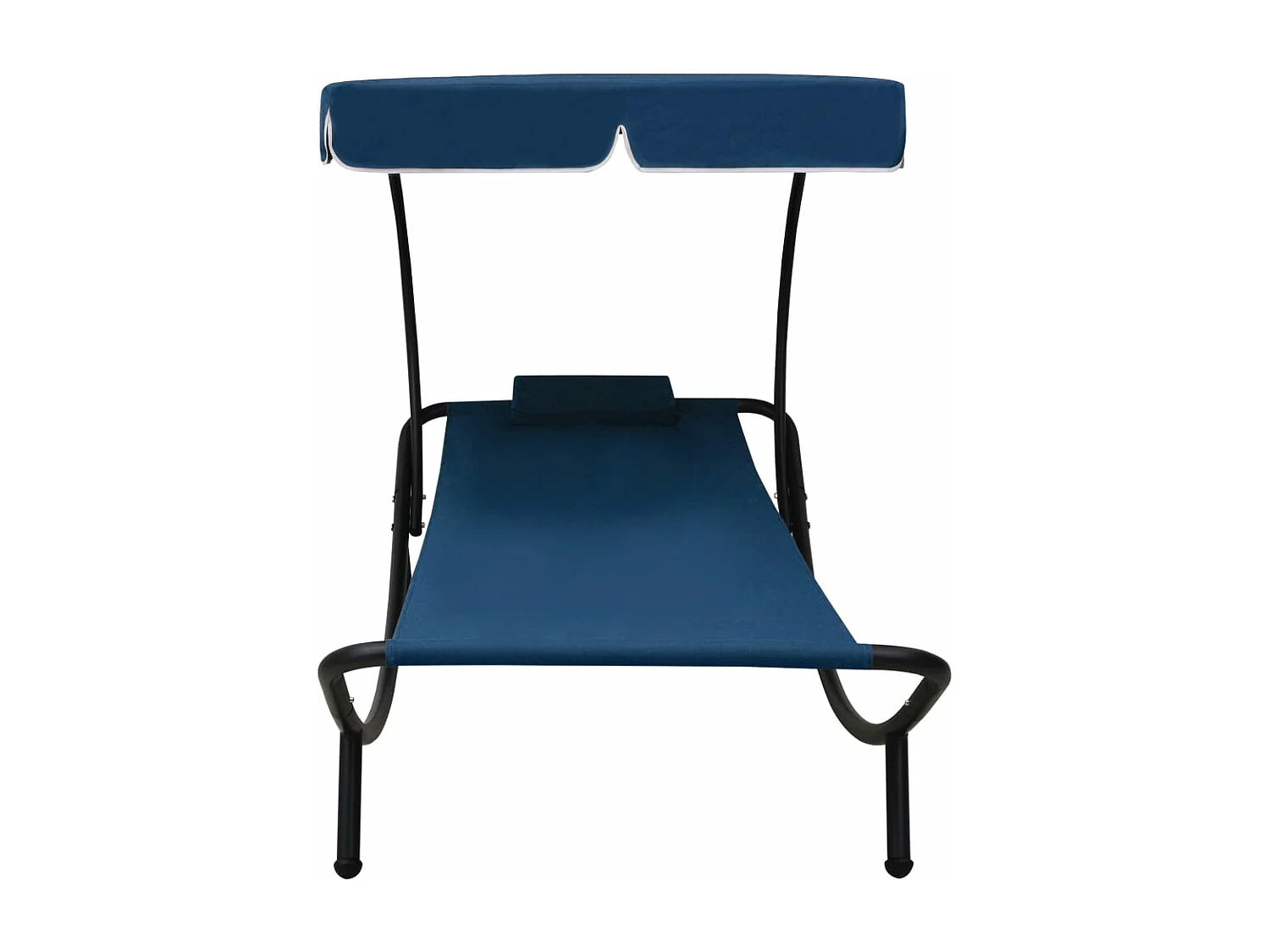 Lit de repos d'extérieur avec auvent et oreiller Bleu