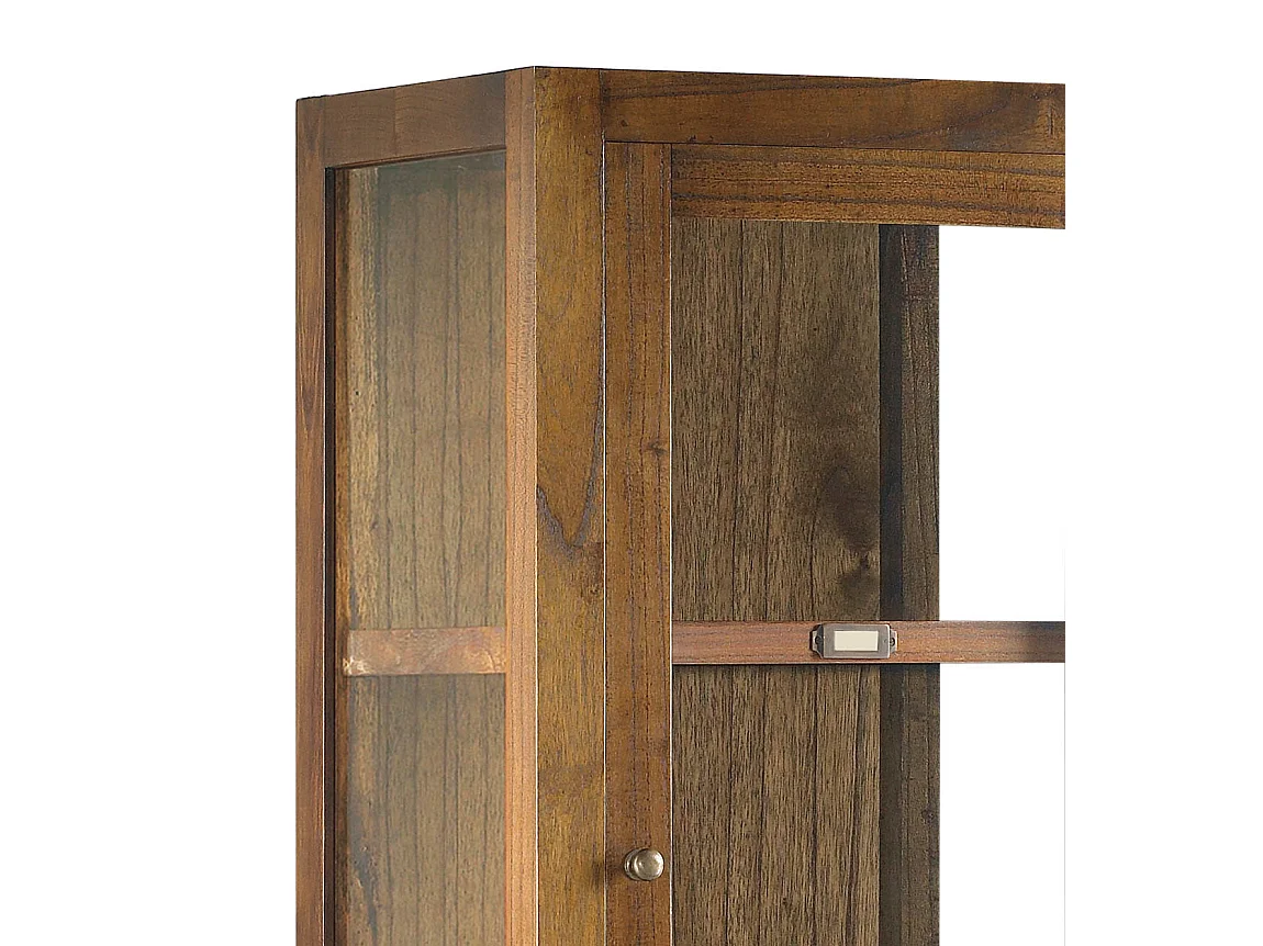 Vitrine en bois massif de Mindy 1 porte 4 tiroirs Orka 50cm