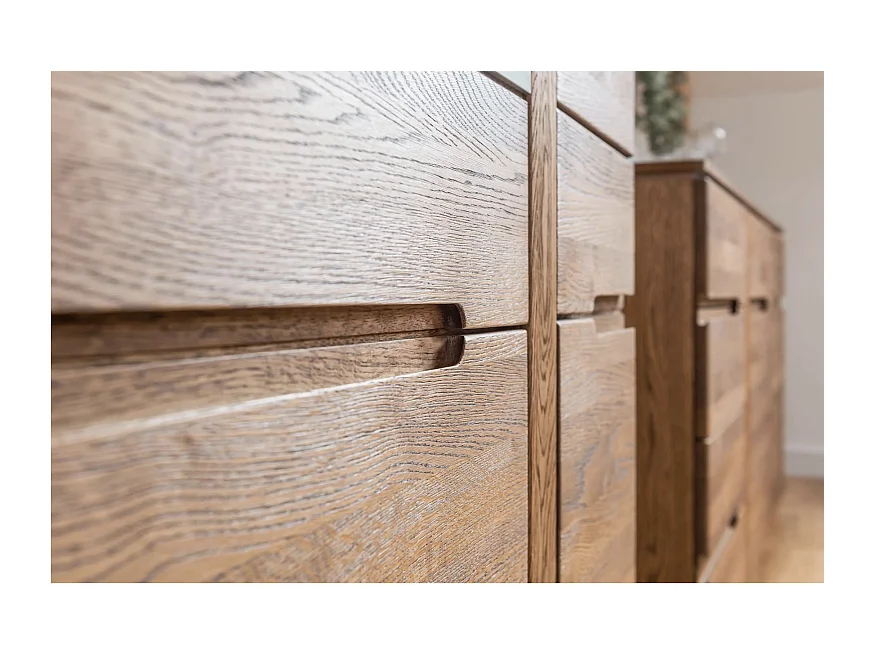 Vitrine en bois de chêne rustique Manky 82cm