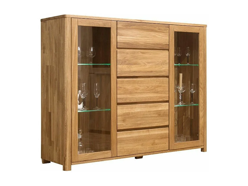 Vitrina Eliza de roble macizo 160 cm