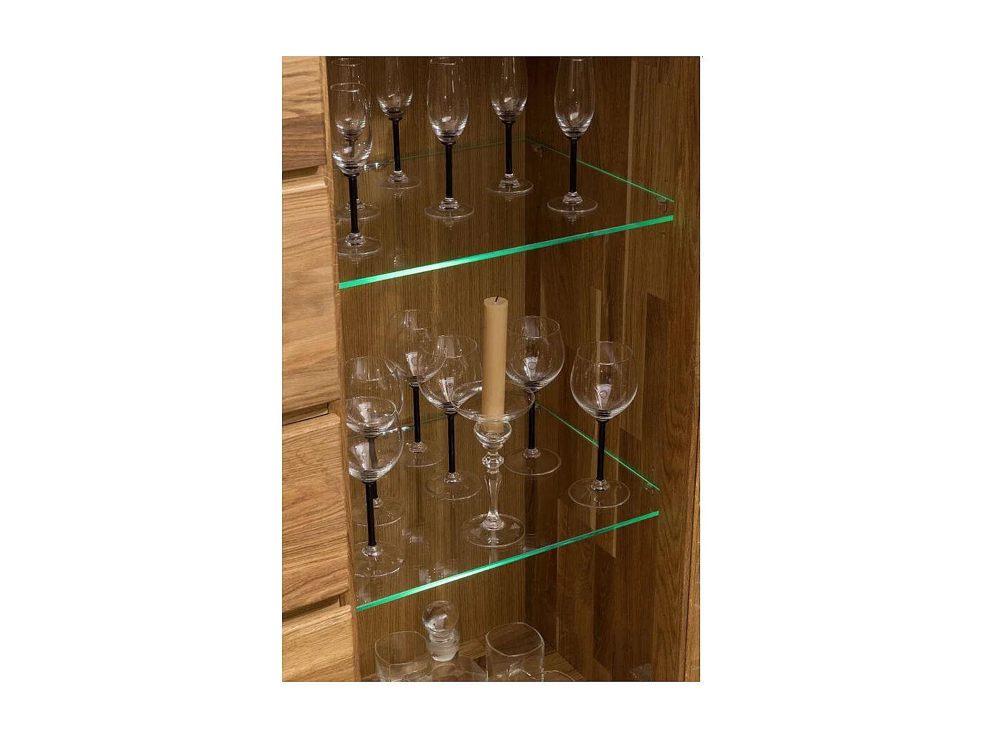 Vitrina Eliza de roble macizo 160 cm