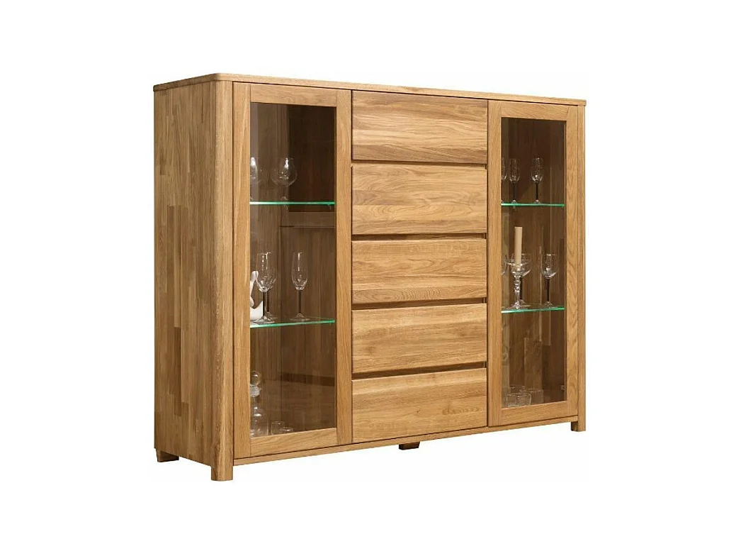 Vitrine en chêne massif Eliza 160cm